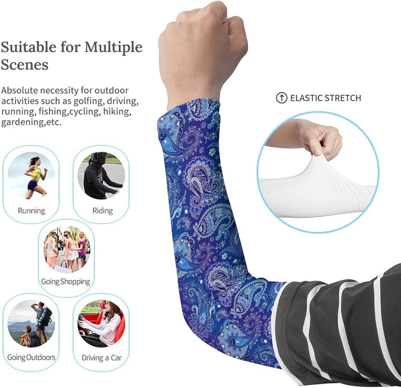 QiErDesign Marble Sports Compression Arm Sleeves for Men & Women - Youth Arm Sleeve Baseball Volleyball Sleeves & Basketball Sleeve - Image 2